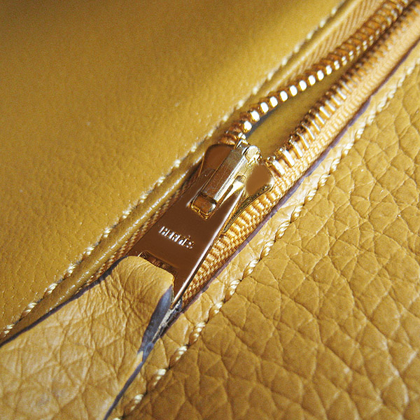 High Quality Hermes Kelly 35CM Togo Leather Bag Yellow 6308